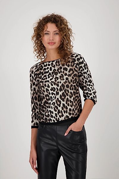 Monari 3/4 Arm-Pullover "Pullover Leo allover", Mit Rundhalsausschnitt günstig online kaufen