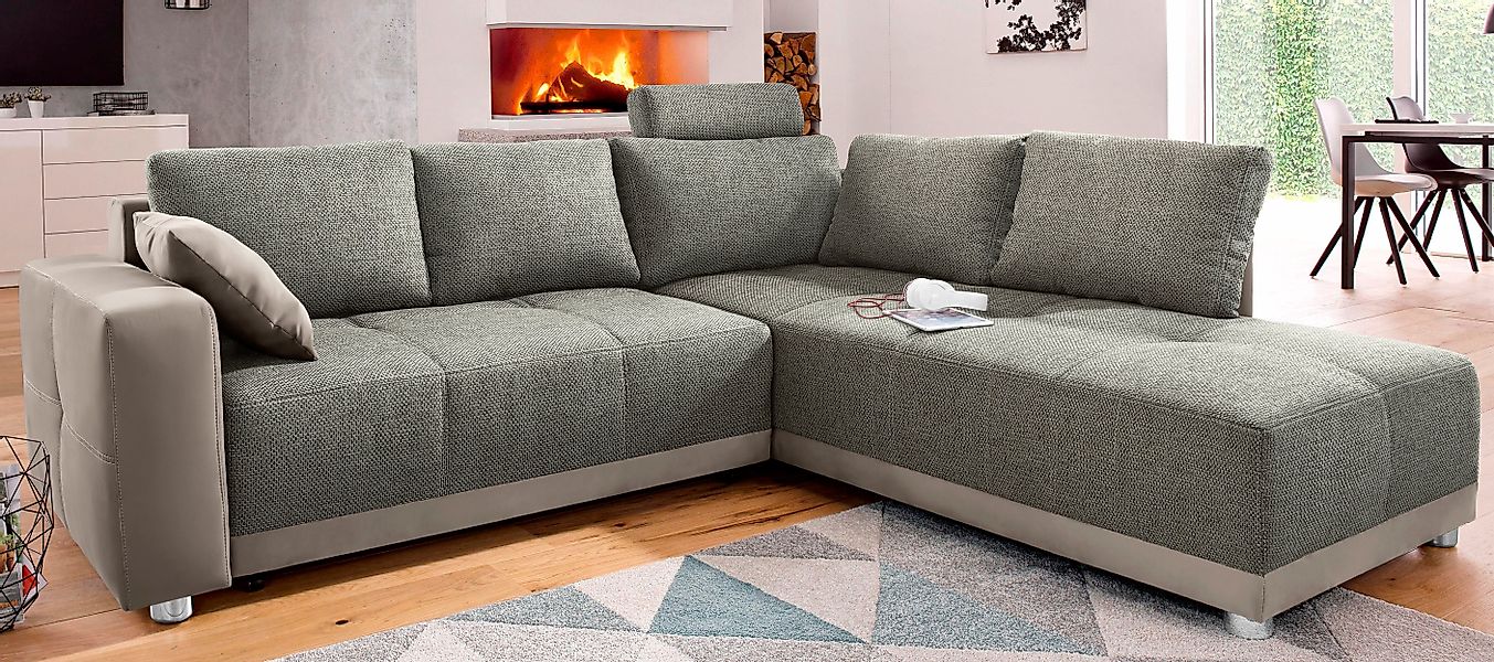 Jockenhöfer Gruppe Ecksofa "Orlando L-Form" mit Bettfunktion, Bettkasten un günstig online kaufen