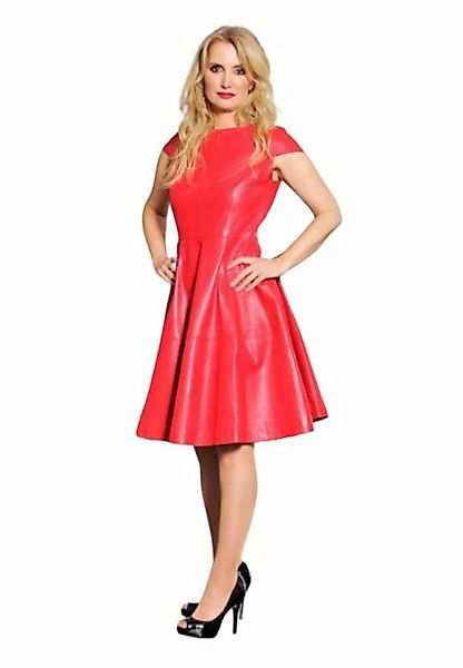 Be Noble Lederkleid Meran rot weitschwingendes Lederkleid mit schöner Schul günstig online kaufen