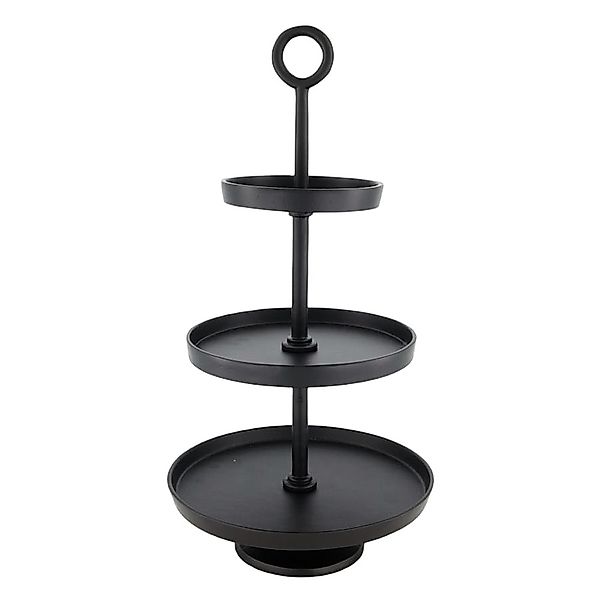 Etagere Aluminium Schwarz 3 Stöckig Landhaus-Stil Servierständer 47cm günstig online kaufen