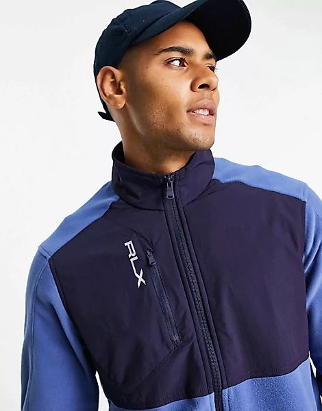 Polo Ralph Lauren – Golf RLX – Hybrid-Sweatshirt in Blau/Marine mit Blockfa günstig online kaufen
