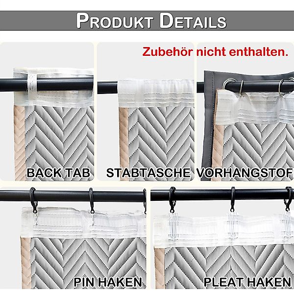 BTTO V&G Scheibengardine VerdunkelungVorhang Gesteppter Plüschiger günstig online kaufen