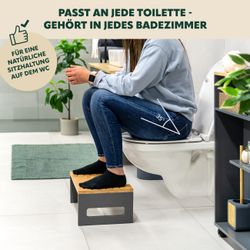 eluno Fußhocker Toilettenhocker, aus Bambus, platzsparend günstig online kaufen