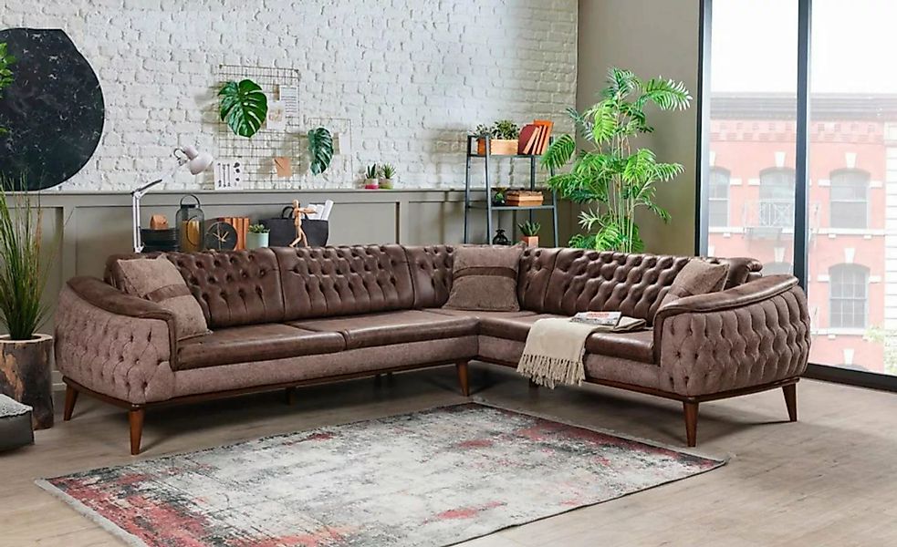 JVmoebel Ecksofa Ecksofa Sofa L-Form Textile Couch Wohnzimmer günstig online kaufen