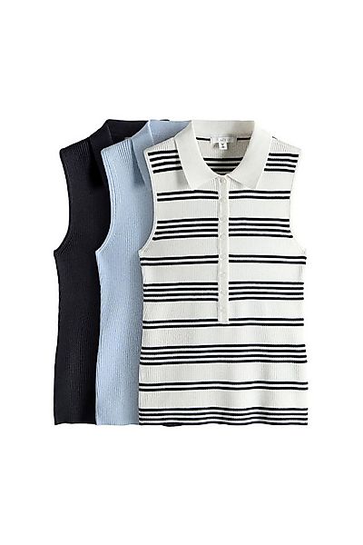 The Set Poloshirt The Set Ärmellose Poloshirts, Feinstrick, 3er-Pack (3-tlg günstig online kaufen