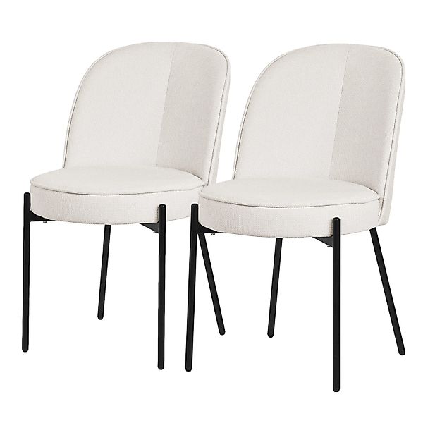 ML-Design Esszimmerstühle 2Er Set Beige mit Metallbeine und Stoffbezug günstig online kaufen