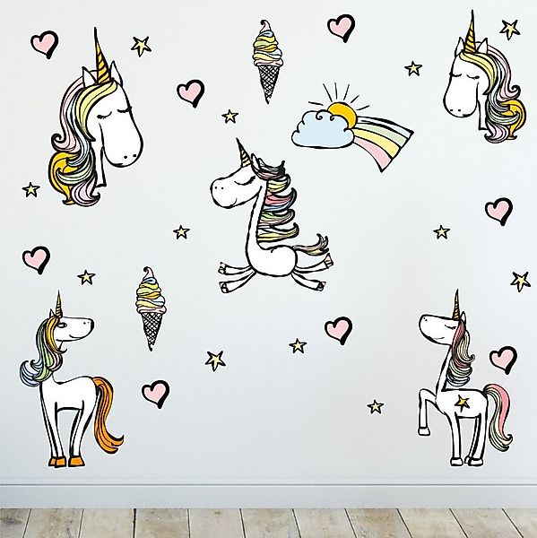 Sunnywall Wandtattoo Wandsticker - Einhorn - Unicorn - Wandtattoo Kinderzim günstig online kaufen