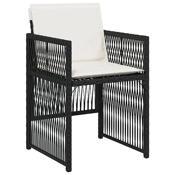 vidaXL Gartenstühle mit Kissen 4 Stk Schwarz Poly Rattan 364966 günstig online kaufen