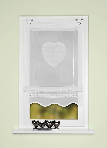 HOME WOHNIDEEN Bändchenrollo "CORAZON" mit Hakenaufhängung Bändchenrollo, b günstig online kaufen