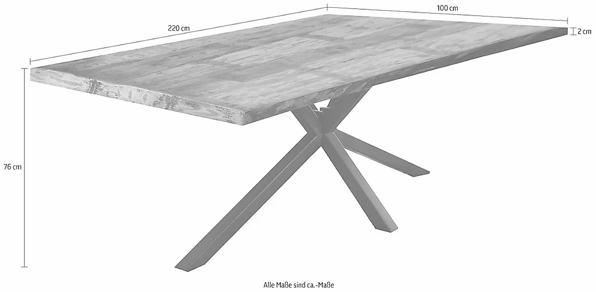SIT Esstisch "Tops&Tables" mit Tischplatte aus Altholz mit Farbresten günstig online kaufen