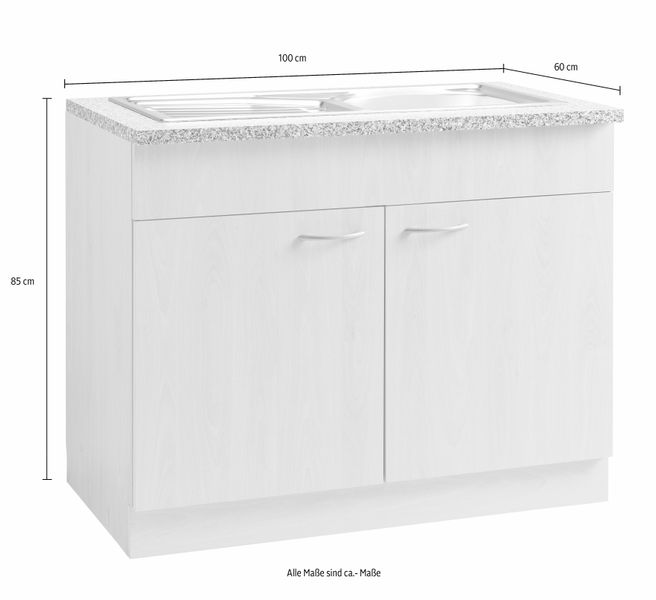 wiho Küchen Spülenschrank "Kiel" 100 cm breit, 60 cm tief günstig online kaufen