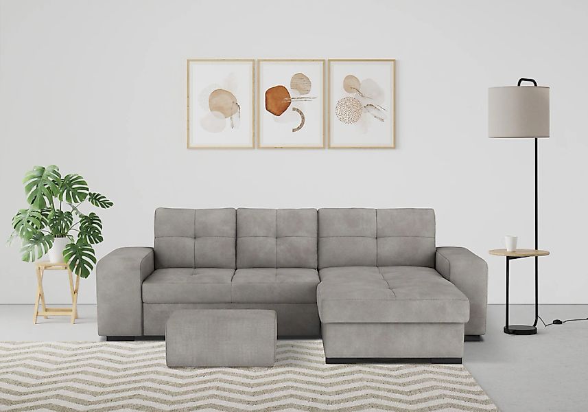 COTTA Ecksofa "Mattina L-Form", mit Hocker, wahlweise mit Bettfunktion & Be günstig online kaufen