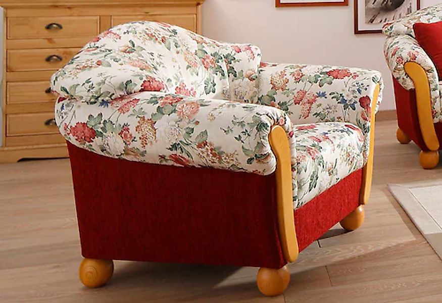 Home affaire Sessel »Milano, bequemer Loungesessel im Landhaus-Stil« günstig online kaufen