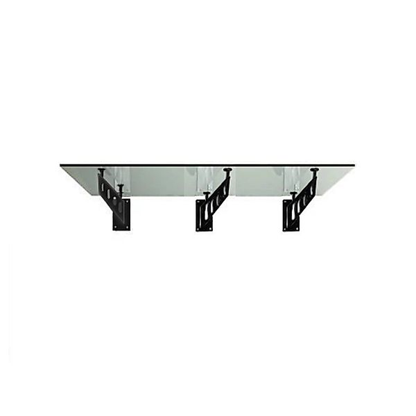 Glaszentrum Hagen S 230x90 cm Glasvordach inkl. Halter Schwarz Klarglas günstig online kaufen