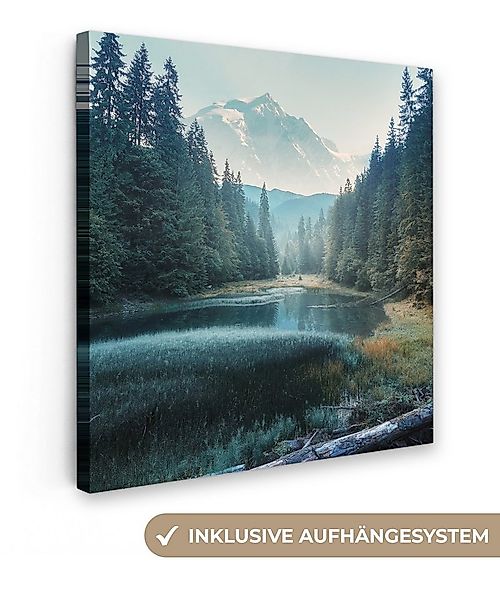 OneMillionCanvasses® Leinwandbild Wald - Gras - Berge - Bäume - Natur, Foto günstig online kaufen