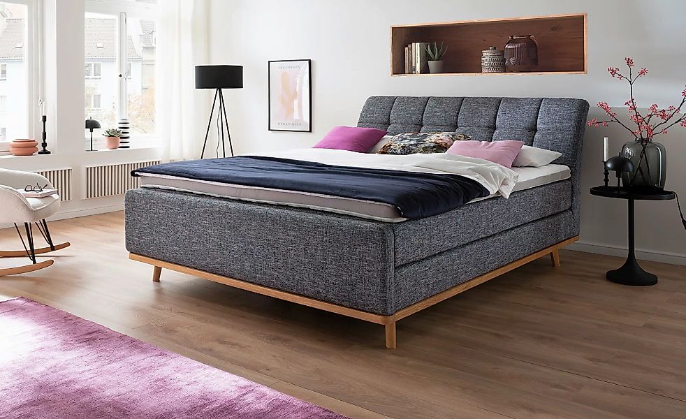 maison bleue Boxspringbett  Merla ¦ grau ¦ Maße (cm): B: 162 H: 115 Betten günstig online kaufen