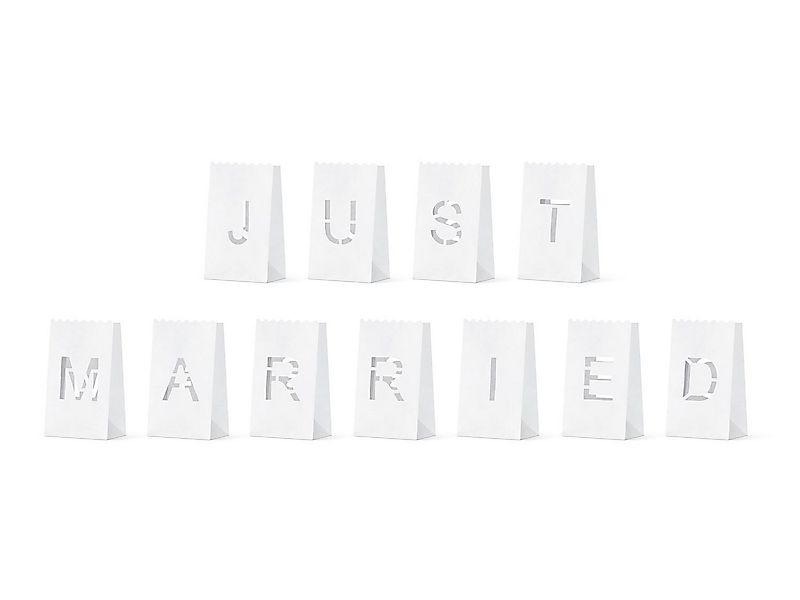 partydeco Papierlaterne, Papierlaterne Just Married / Hochzeit 19cm, 11 Stü günstig online kaufen
