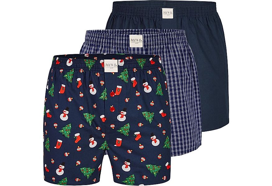 Phil & Co. Boxershorts 3 Phil & Co Webboxer Herren american Boxershorts Wei günstig online kaufen