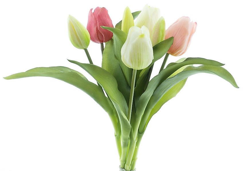 Kunsttulpe mit 4 Tulpen und 3 Tulpenknospen ca. 32cm künstliche Tulpen Tulp günstig online kaufen