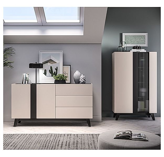 Lomadox Wohnzimmer-Set FRIONA-131, (Mega-Spar-Set, 2-St., Highboard Sideboa günstig online kaufen