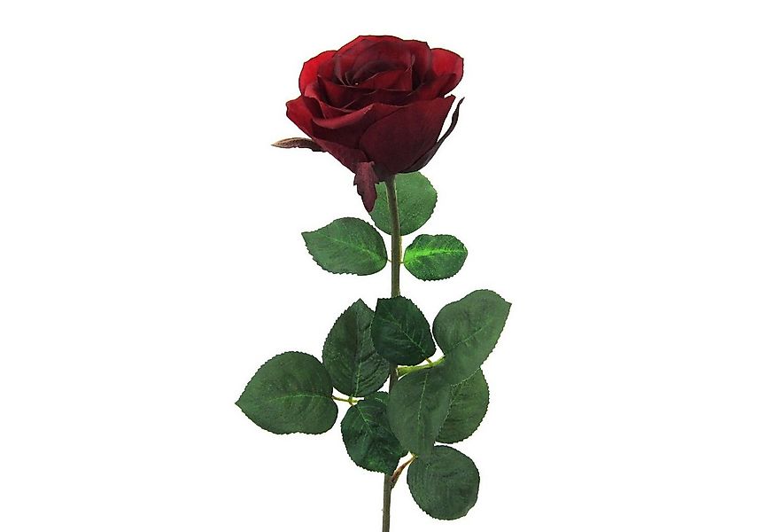 Kunstpflanze Gartenrose 68 cm Blüte: 6 cm rot Langstiel Kunstblume Kunstros günstig online kaufen