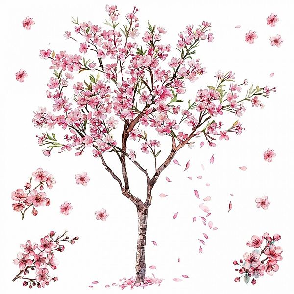 nikima Wandtattoo 269 Wandtattoo Kirschblütenbaum (PVC-Folie), günstig online kaufen