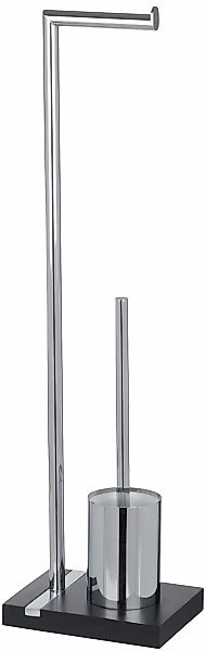 WENKO WC-Garnitur "Noble Black" aus Polyresin (Kunststein)  Stahl Standgarn günstig online kaufen