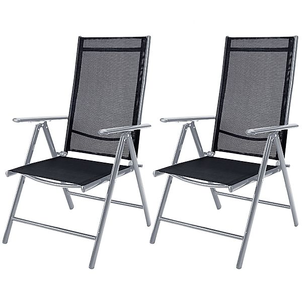 Gartenstuhl Hochlehner klappbar Bern 2er-Set Silber Alu verstellbar günstig online kaufen