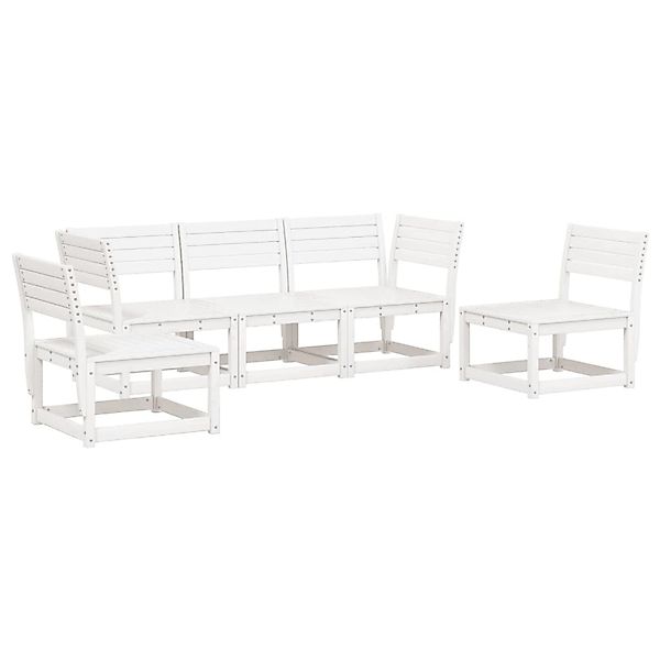 vidaXL 5-Tlg Garten-Sofagarnitur Weiß Massivholz Kiefer 3216971 günstig online kaufen