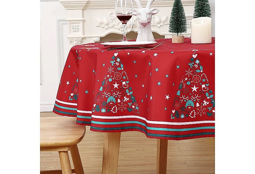 GarveeMore Tischdecke Runde Weihnachtstischdecke Weihnachtstischdecke für T günstig online kaufen