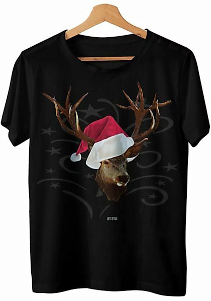 Art & Detail Shirt T-Shirt Weihnachten Design Hirsch mit Weihnachtsmütze Hi günstig online kaufen