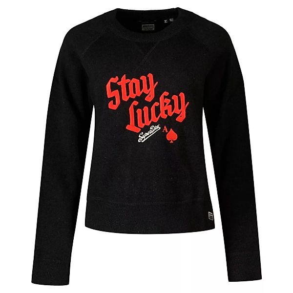 Superdry Embroidered Cotton Crew Pullover M Black Marl günstig online kaufen