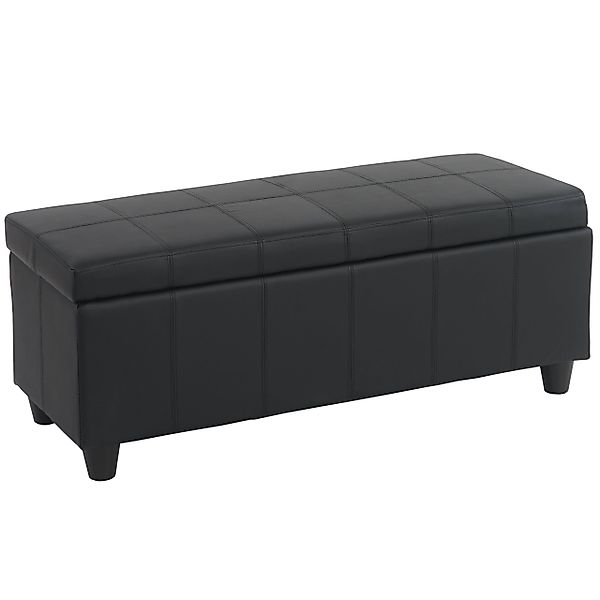 MCW Aufbewahrungs-Truhe Kriens Kunstleder 45x114x45cm Schwarz Matt günstig online kaufen