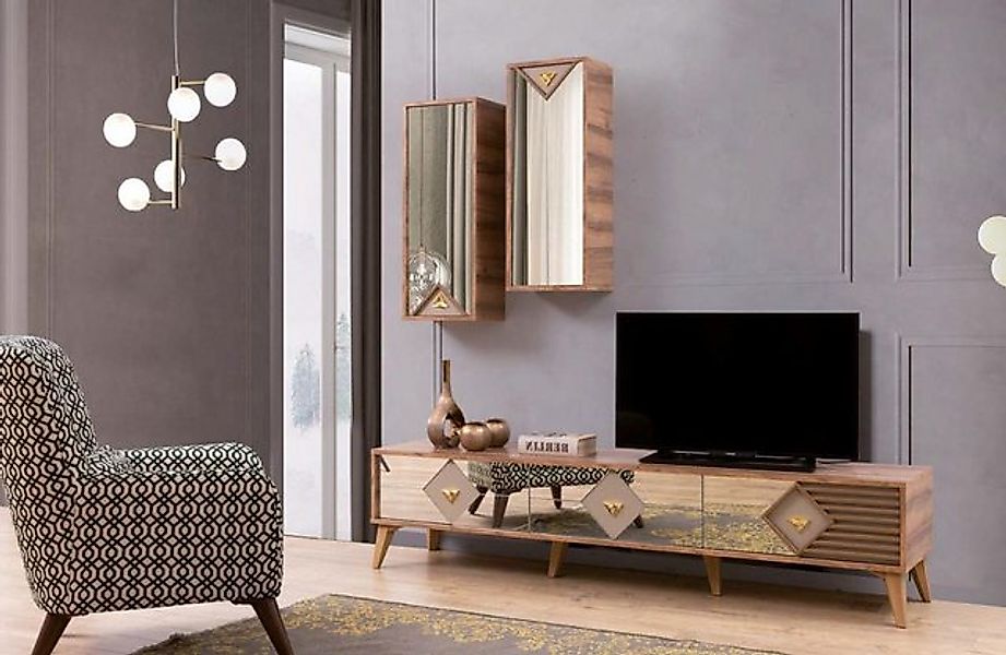 Xlmoebel TV-Schrank Wohnzimmermöbel aus Holz Braun TV-Schrank Moderner (1-S günstig online kaufen