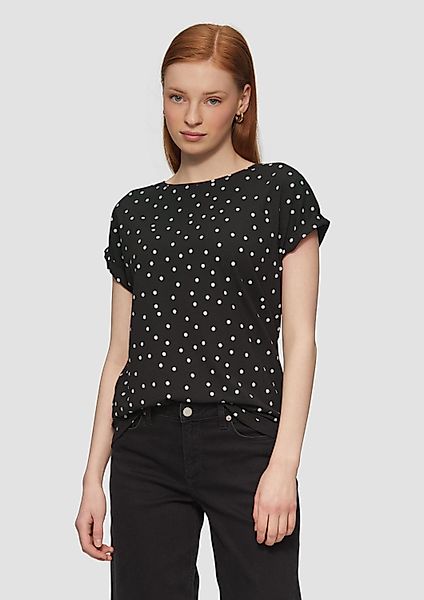 QS Kurzarmshirt T-Shirt Locker geschnittenes T-Shirt günstig online kaufen