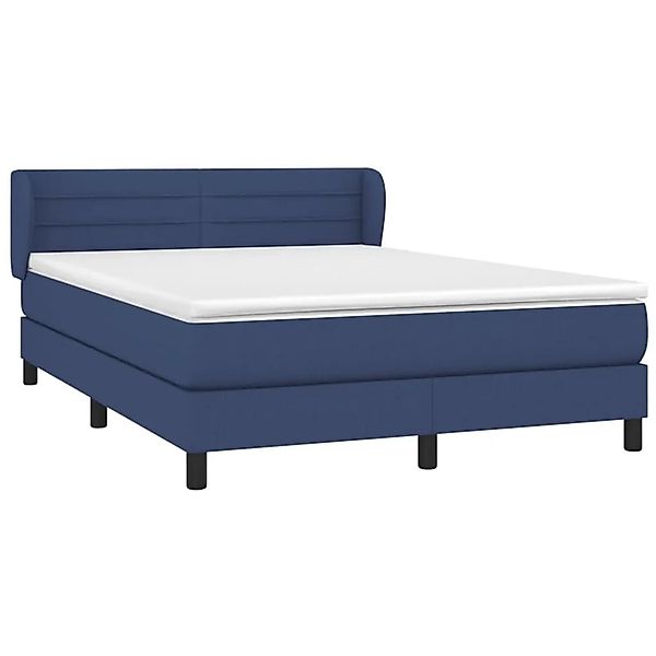 vidaXL Boxspringbett mit Matratze Blau 140x190 cm Stoff 3126323 günstig online kaufen