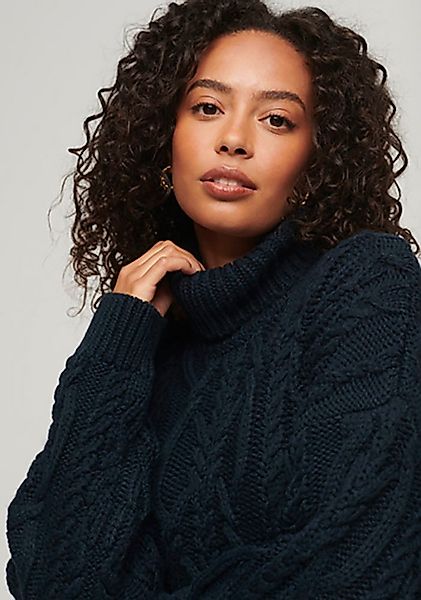 Superdry Strickpullover "VINTAGE HIGH NECK CABLE KNIT" günstig online kaufen