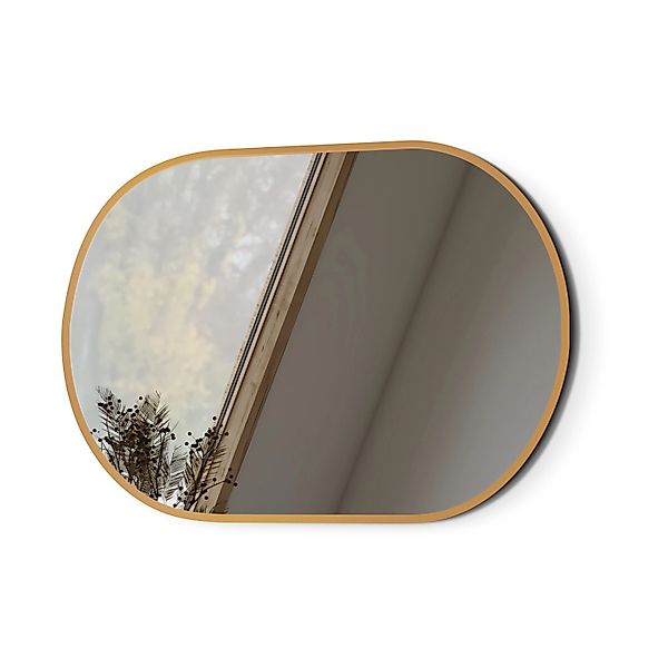 Emke Ovaler Badspiegel 60 x 80 cm Wandspiegel Gold Metall Badezimmerspiegel günstig online kaufen