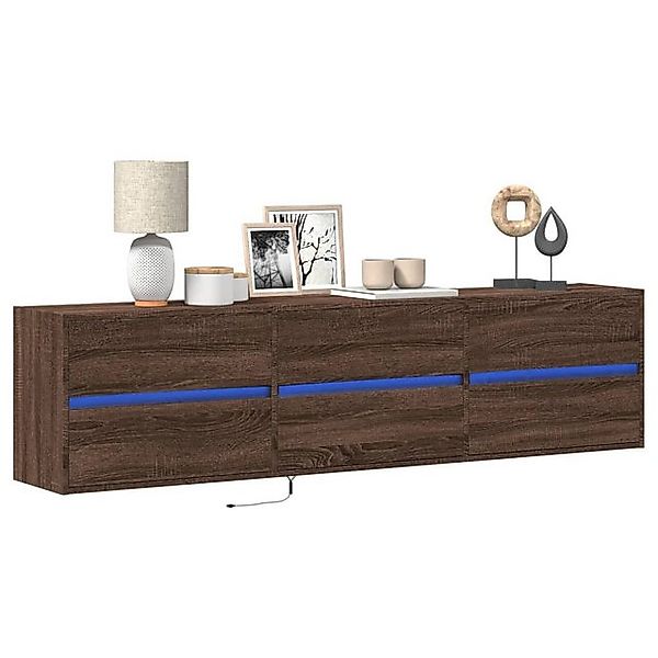 vidaXL Schrankmodule TV-Wandschrank mit LED Braun Eichen-Optik 180x31x45 cm günstig online kaufen