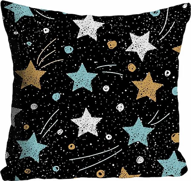 queence Dekokissen »Galaxy«, Kissenhülle,Galaxie,Sterne,Bunte Sterne,Univer günstig online kaufen