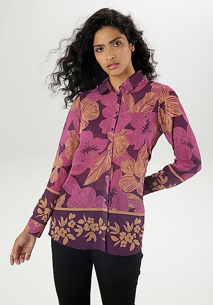 Aniston SELECTED Hemdbluse mit aufgedruckten Bordüren, transparent günstig online kaufen