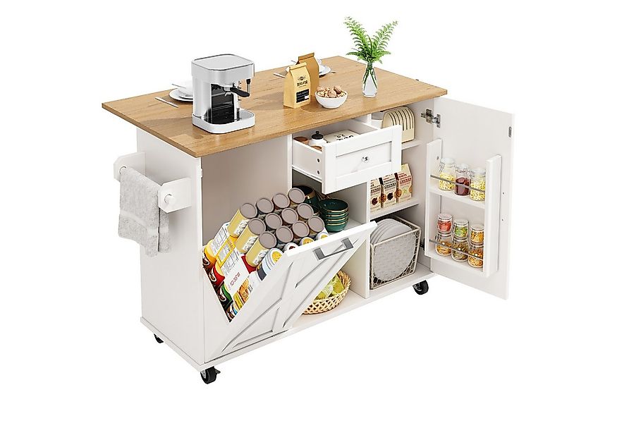 KLAM HOME Küchenwagen Moderne Kücheninsel, Küchenschrank für Mülleimer, buf günstig online kaufen
