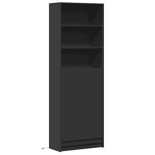 vidaXL Highboard mit LED-Beleuchtung Schwarz 69x32,5x200 cm 3307906 günstig online kaufen