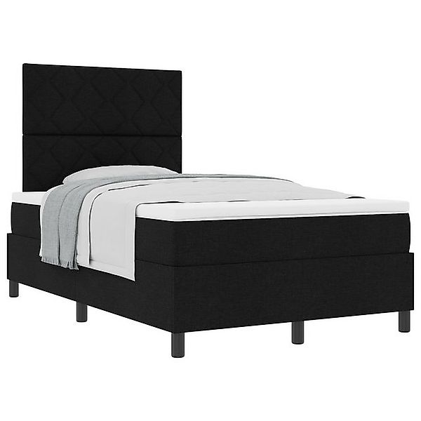 vidaXL Bett Boxspringbett mit Matratze Schwarz Kleines Doppelbett Stoff (1- günstig online kaufen
