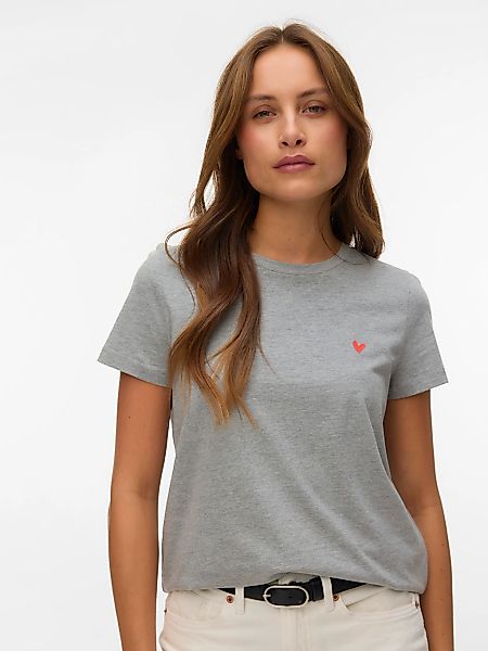 Vero Moda Kurzarmshirt "VMVIVA S/S O-NECK T-SHIRT JRS BTQ GA" günstig online kaufen