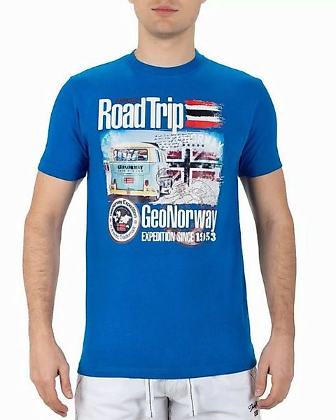 Geo Norway T-Shirt Casual Kurzarm Shirt bajiami Men Royal Blue L mit auffäl günstig online kaufen