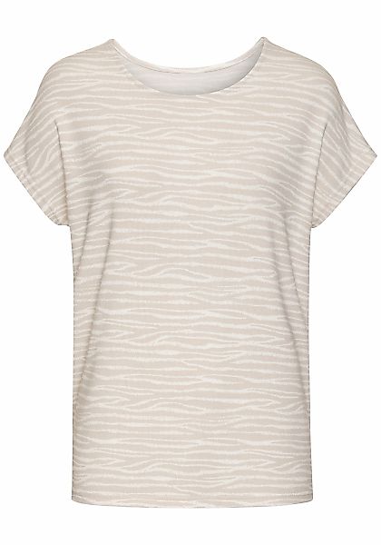 LASCANA Kurzarmshirt "mit modischem Zebra-Muster", aus weichem Viskose-Stri günstig online kaufen