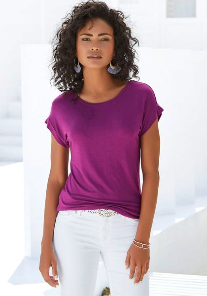 Vivance Kurzarmshirt mit Gummizug im Bund günstig online kaufen
