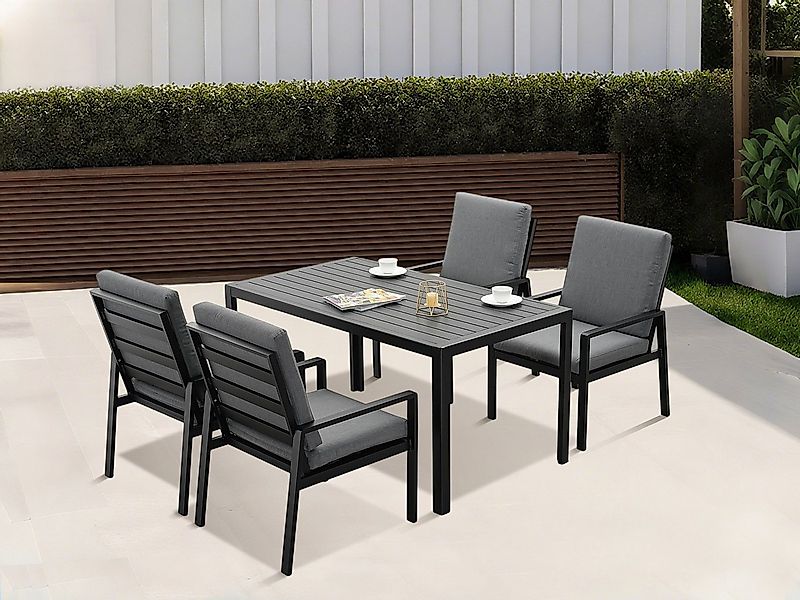 MeXo Gartenlounge-Set Gartenmöbel Set aus Aluminium, (Garten-Essgruppe für günstig online kaufen