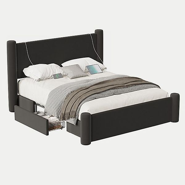 HAUSS SPOLE Polsterbett Doppelbett Bettgestell Jugendbett Stauraumbett,140× günstig online kaufen